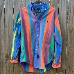 90s Polo by Ralph Lauren Rainbow striped button-up